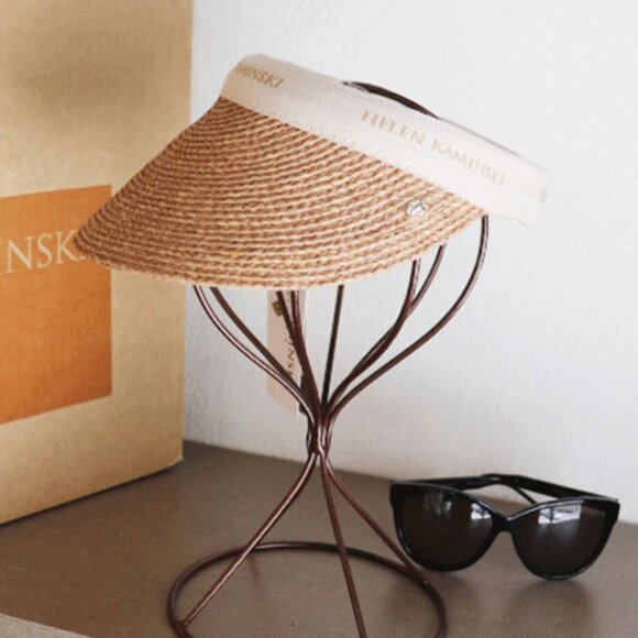 Accessories - NWT - Helen Kaminski Bianca Visor -Nougat/Natural Logo (#800)